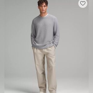 Lululemon Texture Knit Classic Fit Crew Neck Sweater Gray Size Small Like New